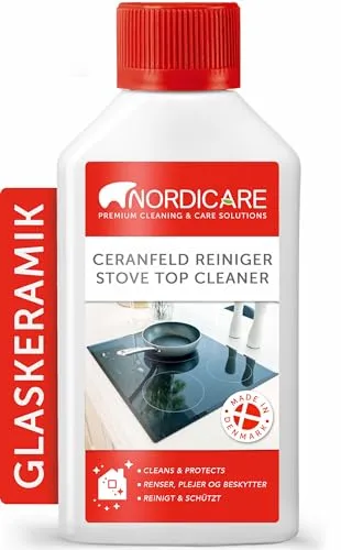 Nordicare Kochfeld Reiniger 250ml – Effektiver Glaskeramik- und Induktionsfeldreiniger - EINFACHER GLANZ FÜR IHRE KÜCHE – Der Nordicare Kochfeld Reiniger entfernt mühelos Eingebranntes und Flecken, schützt die Oberfläche und erleichtert künftige Reinigungen. Ideal für Glaskeramik und Induktionsfelder!