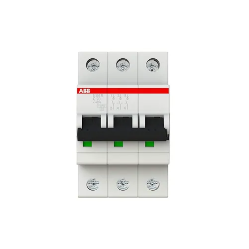 ABB 2 cds273001r0204 - Miniatur Leitungsschutzschalter, dreifach Pol, Typ C, 20 A, halogenfrei und mit Schnellverschluss für einfache Entnahme