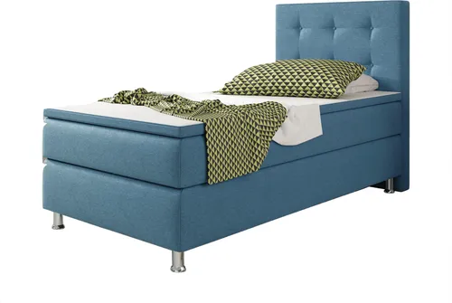 Inter Handels Boxspringbett Köln 90x200 Webstoff Blau