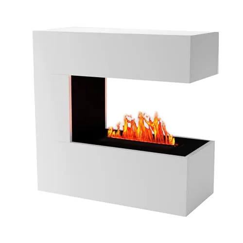 KAMINLICHT Wasserdampf Kamin Room Divider - Elektrokamin mit realistischen LED 3D-Flammen - Elektrischer Kamin mit patentierter Opti-Myst-Technik für täuschend echte Flammen und Knistereffekt. Ideal als Raumtrenner, energieeffizient und luftbefeuchtend, ganz ohne Rauch.