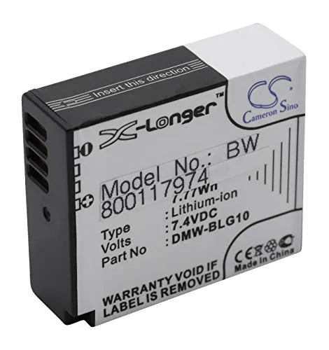 vhbw Akku kompatibel mit Panasonic Lumix DMC-ZS60 Kamera (980 mAh, 7,4 V, Li-Ion)