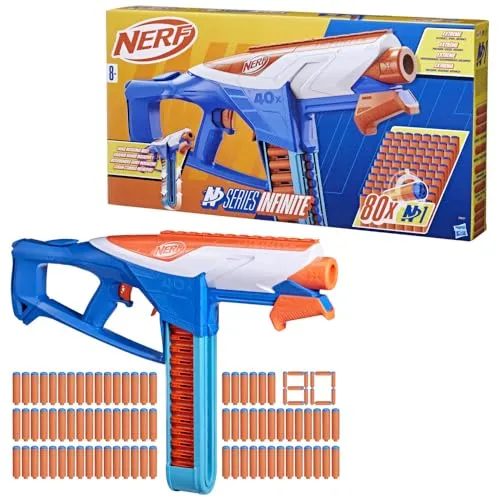 Hasbro Nerf N Series Infinite - Hochleistungs Dart-Blaster mit 40-Dart Gurt-Magazin, extreme Treffgenauigkeit und ununterbrochenes Spielvergnügen