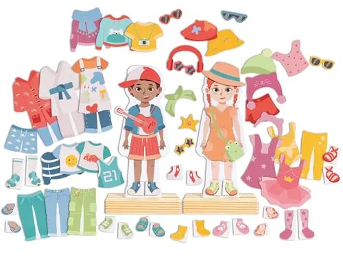 Hape Magnetisches Anzieh Puzzle (E1652A) - Lernspiel-Puzzle für Kinder, fördert Kreativität und Motorik mit bunten Magneten zum Anziehen von Figuren.