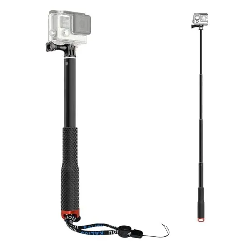 TEKCAM Aluminium Selfie Stick Pole Kompatibel mit Gopro Hero 13 12 11 10/ DJI Osmo Action 4 5 Pro/AKASO/Surfola/WOLFANG/SJCAM Action Kamera, Extendable Handheld Pole Stick Monopod