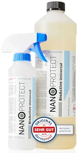 Nanoprotect BioActive Universal Geruchsneutralisierer 1L | Biologischer Geruchsentferner - Polsterreiniger mit 3-Phasen Wirkbeschleuniger, der unangenehme Gerüche effektiv entfernt – ideal für Textilien, Autos und Haushalt. Dermatologisch getestet und umweltfreundlich.