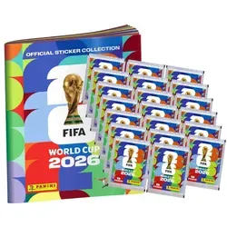 Fifa World Cup 2026 Sticker - WM Sammelsticker Set mit Album und 20 Tüten - Entdecke die Fifa World Cup 2026 Sticker: 1 Sammelalbum und 20 Tüten (140 Sticker). Sammle alle 48 Nationalmannschaften und erlebe die größte Fußball-Stickerkollektion zur WM 2026!
