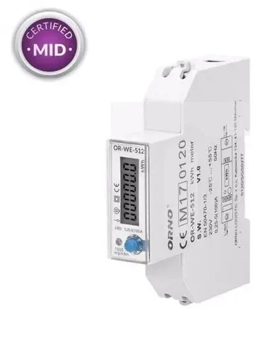 Orno 1-Phasen-Stromzähler, 100A, MID, 1 Modul, DIN TH-35mm, PV, OR-WE-524 7839