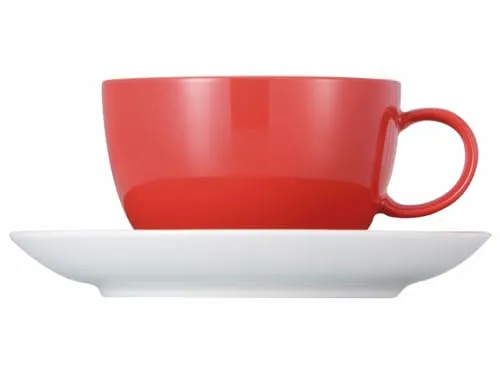 Thomas Porzellan Tasse Sunny Day New Red Teetasse 2tlg. - Entdecken Sie die farbenfrohe Teezeit mit der roten Porzellan-Tasse von Thomas. Spülmaschinen- und mikrowellengeeignet, ideal für jeden Anlass. Genießen Sie Ihren Tee stilvoll!