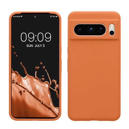 kwmobile Handyhülle für Google Pixel 8 Pro Hülle, für Pixel 8 Pro Case - Hülle Silikon - kabelloses Laden - Warme Aprikose