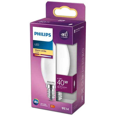 Philips LED classic 470 Lumen B35 E14 Warmweiß