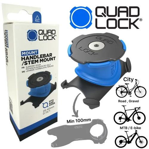 QUAD LOCK Bike Mount für Handy - Rennrad & Gravel - Praktische Handyhalterung für den Fahrradlenker, robust und stabil für sichere Navigation während der Fahrt. Ideal für Rennrad- und Gravel-Fahrer.