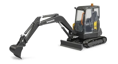 Bruder Volvo Kompaktbagger ECR40 - Spielfahrzeug mit 360° drehbarem Baggerarm und Gummilaufband, ideal für Kinder ab 3 Jahren - perfekt für spannende Bauabenteuer im Sandkasten!