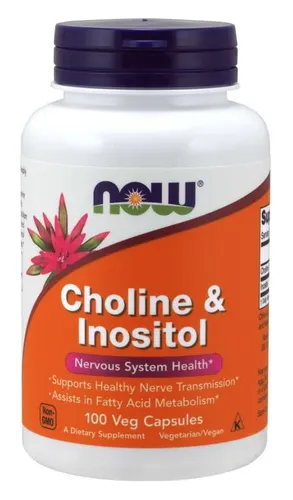NOW Foods Cholin 250 mg & Inositol 250 mg 100 Kapseln Gedächtnis Konzentration
