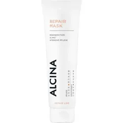 ALCINA Repair Line Repair-Mask 150 ml - Haarkuren für trockenes, strapaziertes Haar. Diese Maske stärkt die Haarstruktur mit pflegenden Lipiden aus Traubenkernöl für glattes, glänzendes Haar.