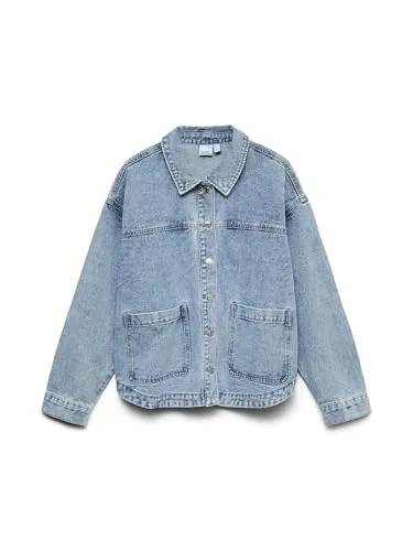 Jamie Denim Shacket - Hellblauer Denim von Vero Moda - Funktionsjacken, stilvolle Kombination aus Jeansjacke und Hemd für Damen, ideal für warme Tage und Schichten in der kühleren Jahreszeit.