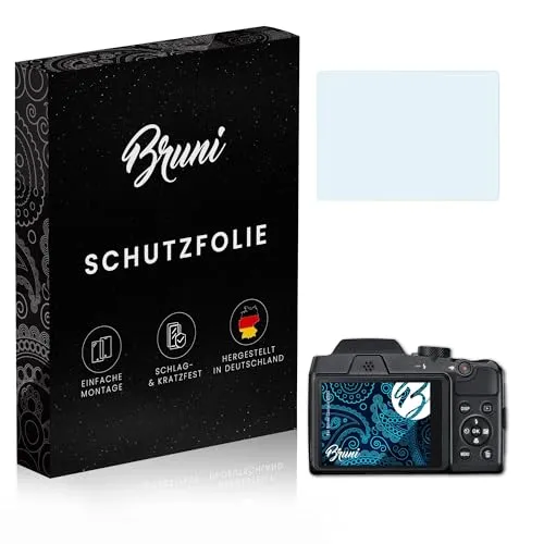 Bruni Schutzfolie kompatibel mit Nikon Coolpix B500 Folie, glasklare Displayschutzfolie (2X)