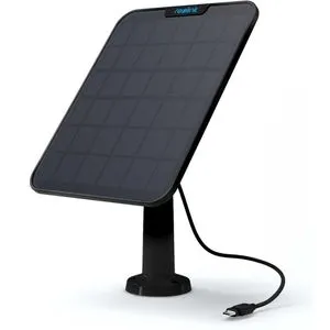 Reolink Solar Panel 2 - Schwarz, nachhaltige Stromquelle für Überwachungskameras, wetterfest und einfach zu montieren mit 360° Wandhalterung