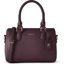 Lazarotti Bologna Leder Bowling-Bag Handtasche 26 cm - Bordeaux - Elegante Handtasche aus hochwertigem Leder mit verstellbarem Schulterriemen. Ideal für jeden Anlass, vereint sie Stil und Funktionalität. Perfekte Maße: 26x15x17 cm, leicht und praktisch.