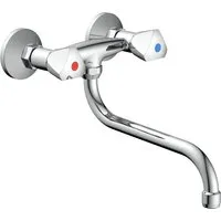 Schütte Wand-Spültischarmatur Cesti Chrom - 360° schwenkbar - Einhebelmischer mit 360° schwenkbarem Auslauf, ideal für Doppelspülbecken. Langlebige keramische Ventiloberteile sorgen für eine zuverlässige Nutzung in der Küche.