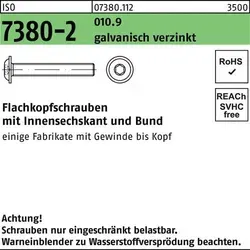 ISO 7380-2 Flachkopf-Flanschschraube VG M8x45 - Maschinenschrauben aus hochwertigem Stahl 10.9, galvanisch verzinkt für Korrosionsschutz - ideal für langlebige Verbindungen, 200 Stück im Set.