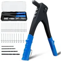 CCLIFE Nietzange Set 4 HSS-Bohrer Stoßfeste PET-Box 200tlg Blindnieten 2,4-3,2-4,0-4,8mm