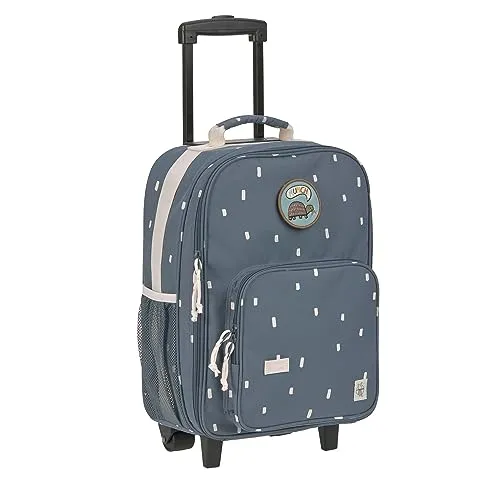 LÄSSIG Kinderkoffer Trolley - Midnight Blue, ideal für Reisen und fördert die Eigenständigkeit der Kinder mit leichtgängigen Rollen und Teleskopstange