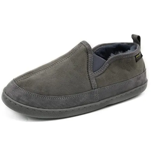 Hollert Herren Lammfell Hausschuhe Vincent - Warmes Merino Schaffell - Bequeme Herren Hausschuhe aus 100% Merino Schaffell, ideal für drinnen und draußen. Die stoßdämpfende Sohle und elastischen Einsätze sorgen für höchsten Komfort und eine perfekte Passform.