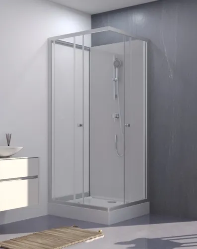 Komplettdusche MARWELL White Dream 80 x 80 x 200 cm - Eckdusche mit modernem Design, ideal für kleine Bäder, sorgt für einen eleganten Look und ist platzsparend.