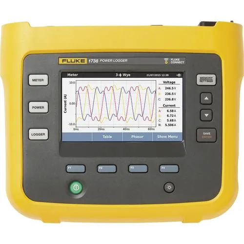 Fluke Netzanalysator FLUKE-1738/B - Leistungsanalysator für präzise Messungen - Steckdosen- & Schalterteile, 4 Spannungseingangskanäle und digitales Display für umfassende Netzanalysen. Ideal für professionelle Anwendungen.
