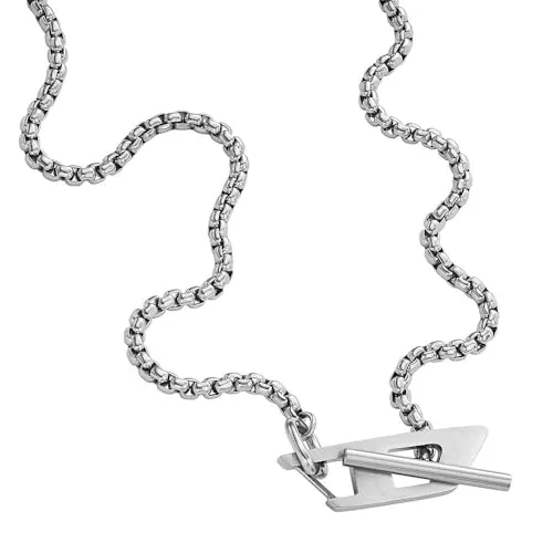 Diesel Kette mit Anhänger aus Edelstahl - Kette mit non-removable SIGNET Anhänger, ideal für jeden Anlass. Perfekt als Geschenk, kommt inklusive Etui und passt zu verschiedenen Outfits.