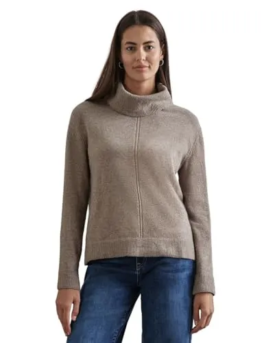 STREET ONE Rollkragen Sweater - Pullover für Damen, weicher Strickpullover mit Rollkragen aus Baumwollmix und Stretch für optimalen Tragekomfort.