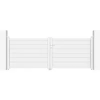 Casanoov Flügeltor Eiger 300x115cm mit 2 Pfosten H.166cm - Hochwertiges Flügeltor aus Aluminium in Weiß, ideal für Ihren Außenbereich. Inklusive 2 stabilen Pfosten für einfache Montage und hohe Langlebigkeit. Perfekt für Garten und Einfahrten.
