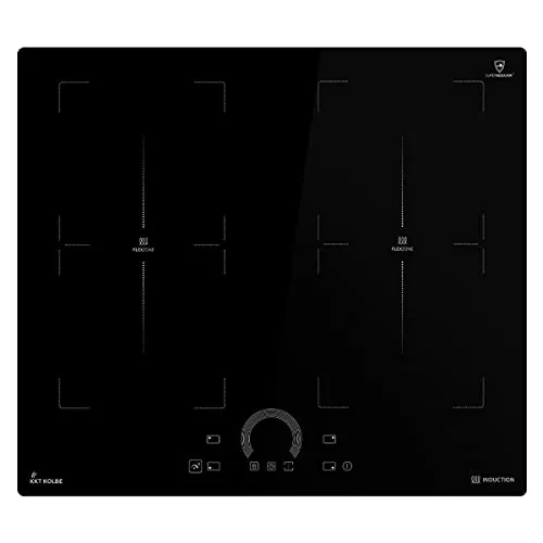 KKT KOLBE Induktionskochfeld 60 cm | Autark | 8,2 kW - Kochfelder: Flexibles Induktionskochfeld mit 4 Kochzonen und 2 Flexzonen für optimale Topfplatzierung, Schnellaufheizung und Automatik-Timer für effizientes Kochen.