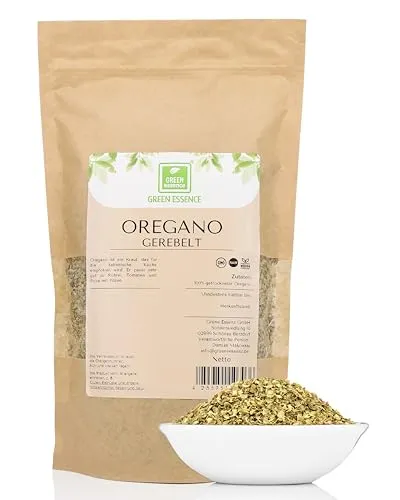 Oregano getrocknet und gerebelt 250 g von der Grünen Essenz - natürliches aromatische Gewürz - Oreganogewürz - Premium Gewürz - vegan Gewürze (250 Gramm)