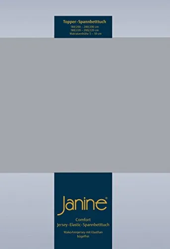 Janine Topper-Spannbetttuch Platin 200x200 cm - Bettlaken aus hautfreundlichem Jersey-Textil, bügelfrei und ideal für Allergiker, sorgt für einen komfortablen Schlafplatz.