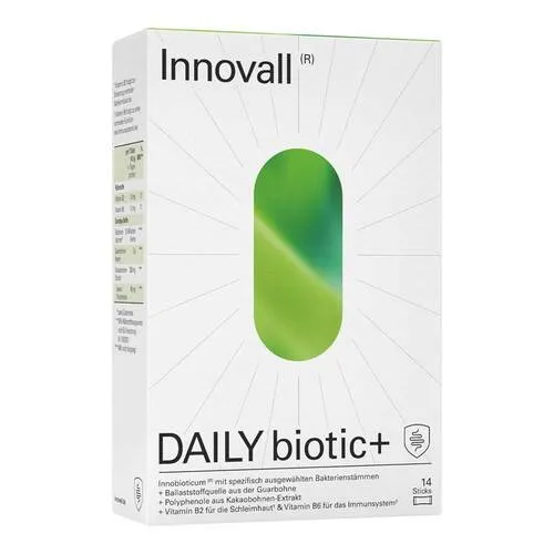 Innovall DAILYbiotic+ Darmsanierung mit dem 4in1 Superfood für Darmflora, Mikrobiom & Darmgesundheit - Bakterienkulturen/Darmbakterien (Milchsäure- u Bifidobakterien) & Präbiotika Pulver (14 Stück)