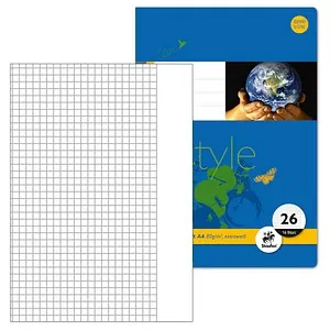 Staufen Schulheft Style Lineatur 26 kariert DIN A4 Außenrand, 16 Blatt, 1 St.