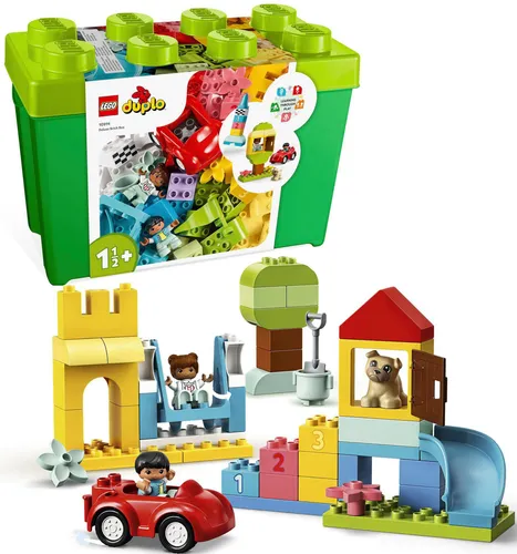 LEGO DUPLO Deluxe Steinebox 10914 - Kreatives Lernspielzeug mit 85 bunten Steinen, fördert die Entwicklung von Kleinkindern ab 18 Monaten in praktischer Aufbewahrungsbox