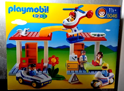 Playmobil 1.2.3 - 5046 Krankenhaus mit Sanitätern und Polizisten - Neu & OVP