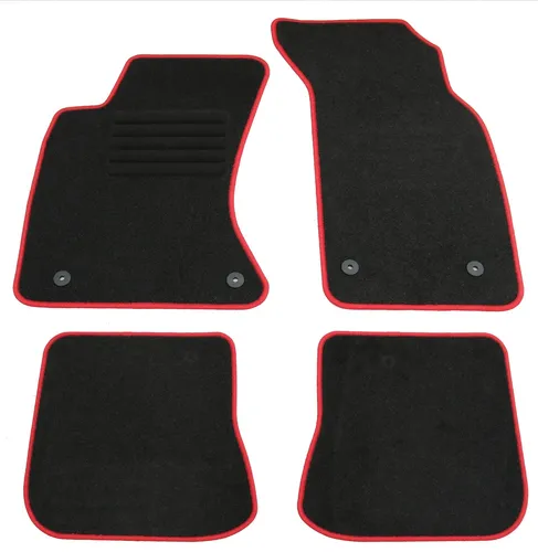 Fußmatten Set für Audi A4 B5 99-01 Limo Avant Matten Autoteppiche Roter Rand