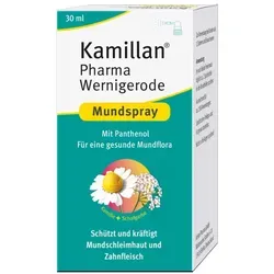 Kamillan Mundspray - Mundspülung zur Stärkung von Mundschleimhaut und Zahnfleisch, enthält entzündungshemmende Kamille und Schafgarbe für frischen Atem und schnelle Wundheilung.