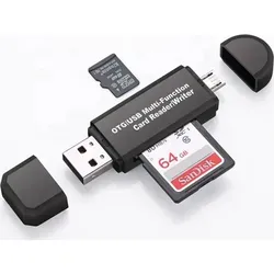 Kartenleser Micro SD Card Reader 4-in-1 - Kartenleser mit 4 Anschlüssen (USB 2.0, MicroUSB, SD, Micro SD) für einfache Datenübertragung. Plug & Play ohne Treiber – ideal für schnelle und zuverlässige Nutzung.