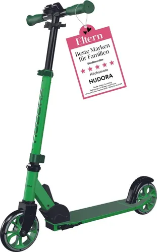 HUDORA Scooter Up 145 Junior - Sicherer Kinder Roller für Jungen und Mädchen ab 3 Jahren, höhenjustierbar und zusammenklappbar für maximalen Fahrspaß bis 60 kg