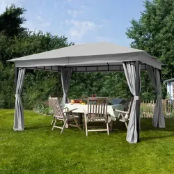TOOLPORT Sunset 3x4 m Softtop Gartenpavillon - Pavillon mit 4 wetterfesten Seitenteilen, modernem Design und 100% wasserdichtem Dach – ideal für entspannte Stunden im Garten oder auf der Terrasse.