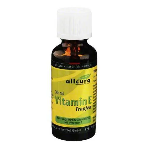 allcura Vitamin E Tropfen 30 ml - Nahrungsergänzung - Natürliche Vitamin E Tropfen zur Unterstützung der täglichen Versorgung. Praktische Lösung zum Einnehmen, geeignet für die Hautpflege. Hergestellt in Deutschland.