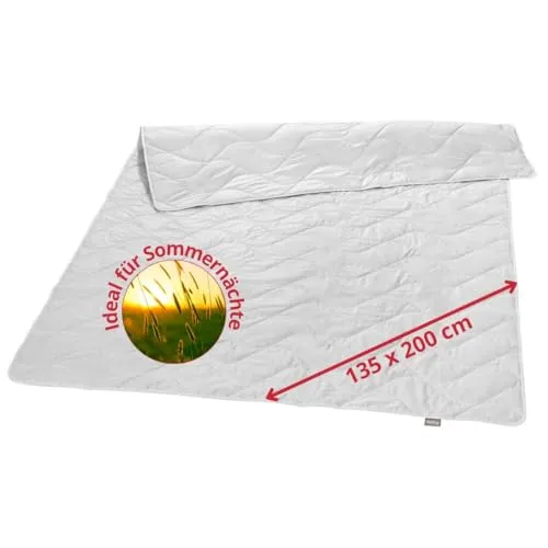 liebling Wildseide Sommerdecke 135x200 cm – Leichte Seidendecke für warme Nächte - Hochwertige Sommerdecke aus 100% Baumwolle mit feiner Wildseide, ideal für ein angenehmes Schlafklima. Pflegeleicht, waschbar und für Allergiker geeignet.