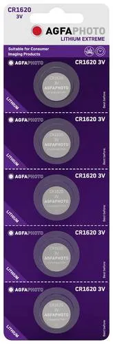AgfaPhoto Knopfzelle CR1620 3V 5 St. Lithium