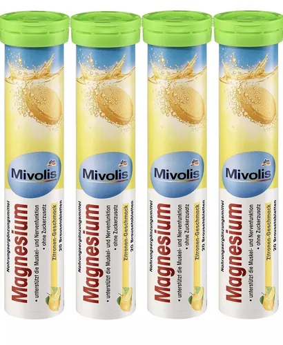 Mivolis Magnesium Brausetabletten 20 St., 82 g, Zitronen Geschmack (4 Stück)
