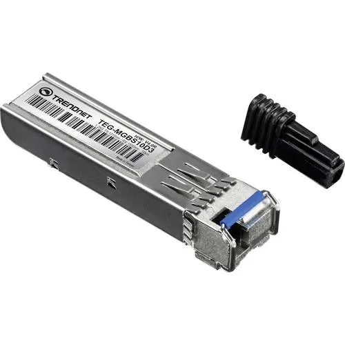 TRN TEG-MGBS10D3 - Mini GBIC 1000Base-LX - GBIC SFP Singlemode-LC-Modul für Entfernungen bis 10 km, ideal für stabile Netzwerkverbindungen mit geringer Leistungsaufnahme und einfachem Hot-Swap.