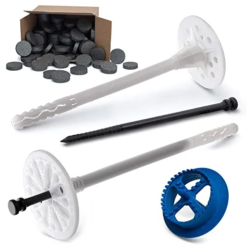 STRÜBER WDVS SET - Dämmstoffdübel, Styropor Rondelle & Fräser - Dübel-Set für Fassadendämmung mit ETA-Zulassung, inklusive Schlagdübel, Styropor Rondellen zur Vermeidung von Wärmebrücken und einem praktischen Fräser für einfache Montage.